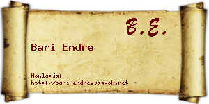 Bari Endre névjegykártya